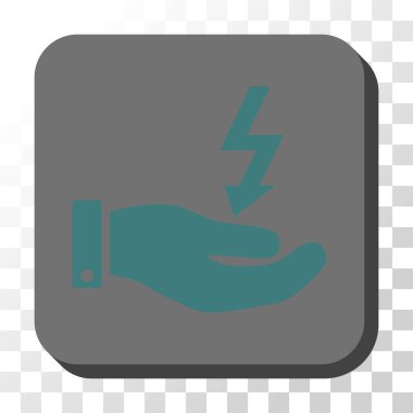 Elektrik enerji hizmet el yuvarlatılmış kare vektör düğmesi