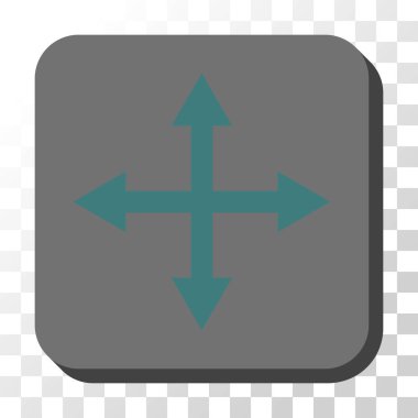 Genişletin okları yuvarlatılmış kare vektör düğmesi