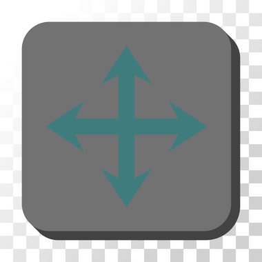 Genişletin okları yuvarlatılmış kare vektör düğmesi