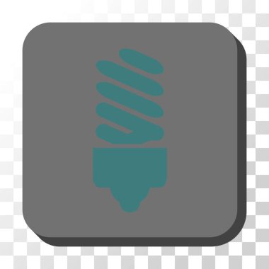 Floresan ampul yuvarlak kare vektör düğmesi