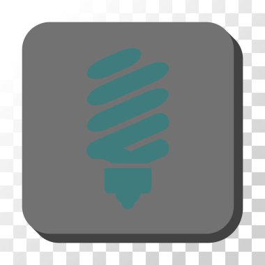 Floresan ampul yuvarlak kare vektör düğmesi