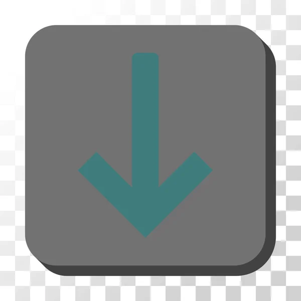 Flèche vers le bas arrondie bouton vectoriel carré — Image vectorielle