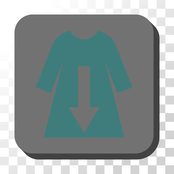 Kvinnliga klänningen avrundad fyrkantig vektor knappen Hämta — Stock vektor
