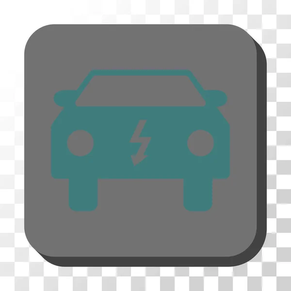 Botón de vector cuadrado redondeado coche eléctrico — Vector de stock