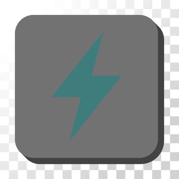 電気ストライク丸みを帯びた正方形のベクター ボタン — ストックベクタ