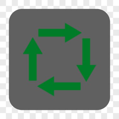 Dolaşım okları yuvarlak kare düğme