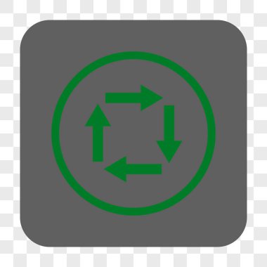 Dolaşım okları yuvarlak kare düğme