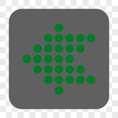 Noktalı ok sol yuvarlak kare düğme