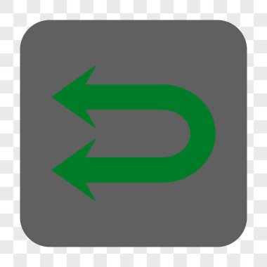 Çift sol ok yuvarlak kare düğme