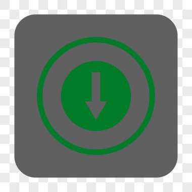 Aşağı yönlü ok yuvarlak kare düğme