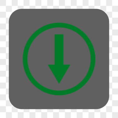 Aşağı yönlü ok yuvarlak kare düğme