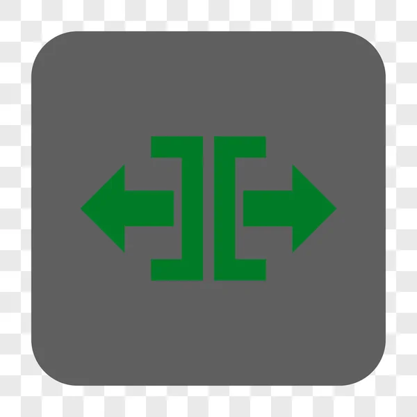 Diviser la direction horizontale Bouton carré arrondi — Image vectorielle