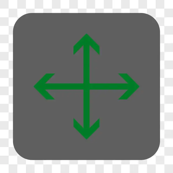 Expandir las flechas redondeadas botón cuadrado — Vector de stock
