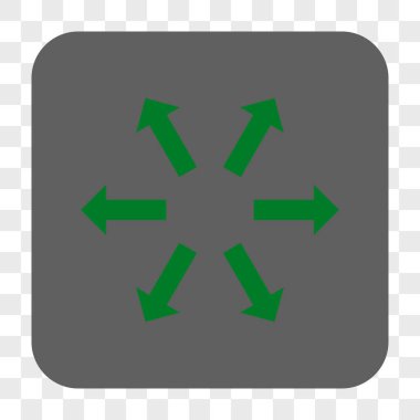 Radyal okları yuvarlak kare düğme