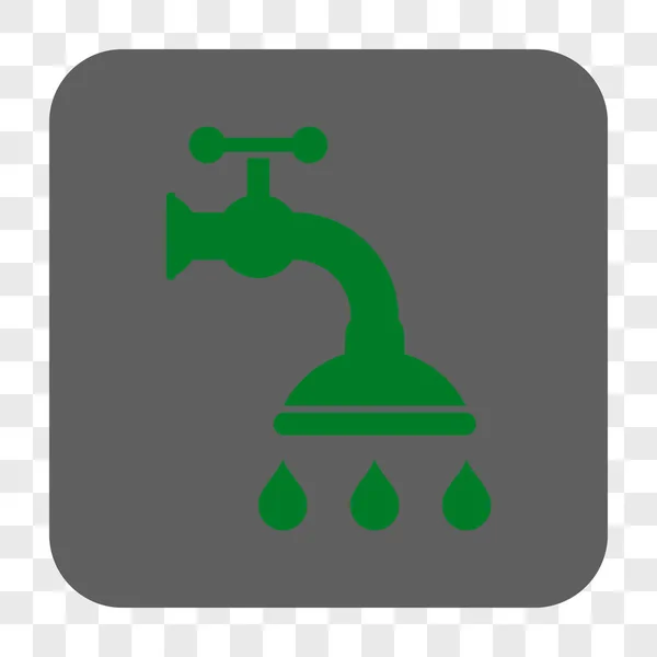 Shower Tap Rounded Square Button — Stockvector
