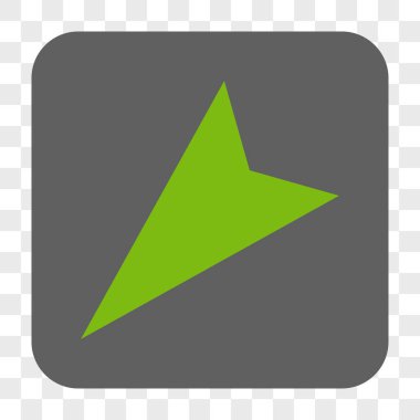 Kare düğme ok ucu sol aşağı yuvarlanmış