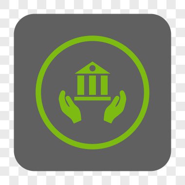 Banka hizmet yuvarlak kare düğme