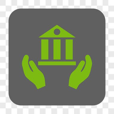 Banka hizmet yuvarlak kare düğme