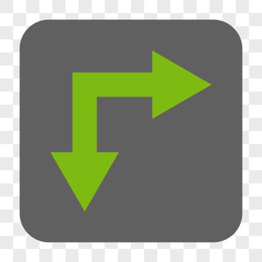 Şu yuvarlak kare düğme aşağı çatallanma ok