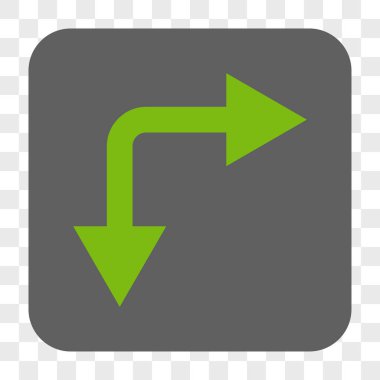 Şu yuvarlak kare düğme aşağı çatallanma ok