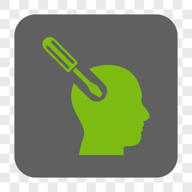 Beyin aracı yuvarlak kare düğme