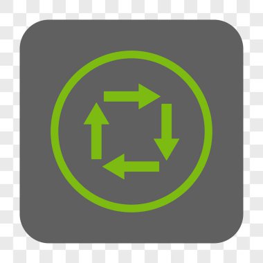 Dolaşım okları yuvarlak kare düğme