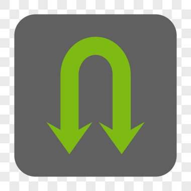 Geri ok kare düğme yuvarlak Çift