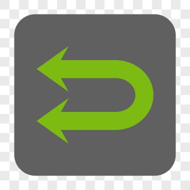 Çift sol ok yuvarlak kare düğme