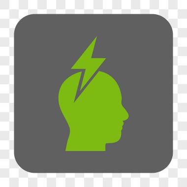 Baş ağrısı yuvarlak kare düğme