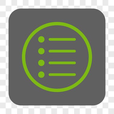 Öğeleri yuvarlak kare düğme