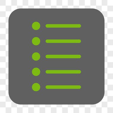 Öğeleri yuvarlak kare düğme