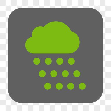 Yağmur bulutu yuvarlak kare düğme