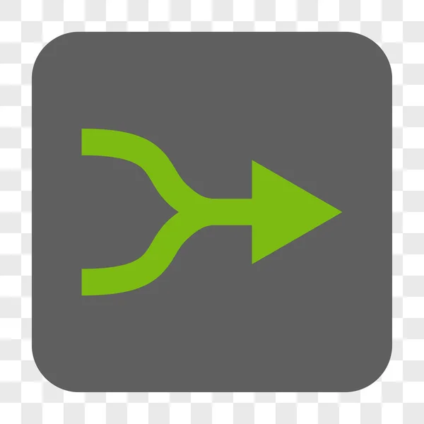 Combiner flèche droite arrondi bouton carré — Image vectorielle