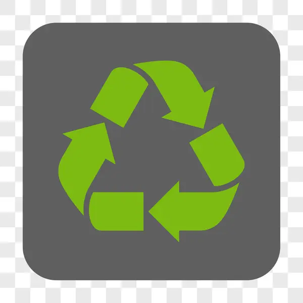 Recycling gerundeter quadratischer Knopf — Stockvektor