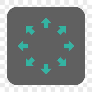 Radyal okları yuvarlak kare düğme