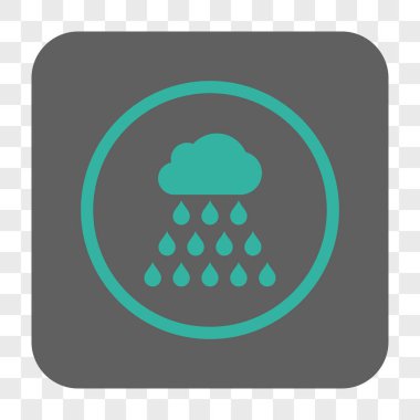 Yağmur bulutu yuvarlak kare düğme