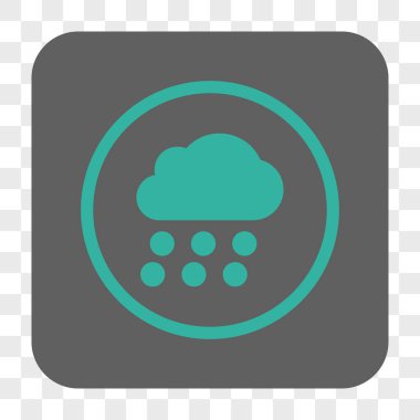 Yağmur bulutu yuvarlak kare düğme