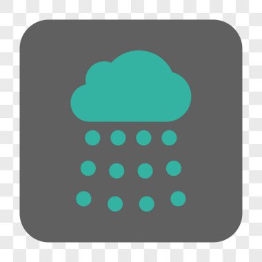 Yağmur bulutu yuvarlak kare düğme