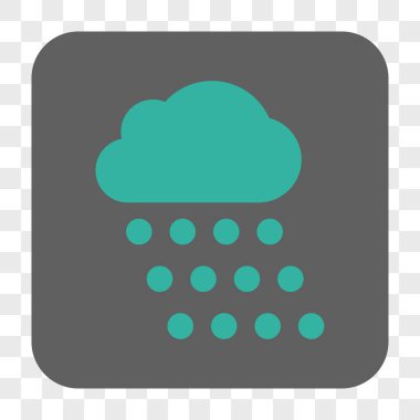 Yağmur bulutu yuvarlak kare düğme