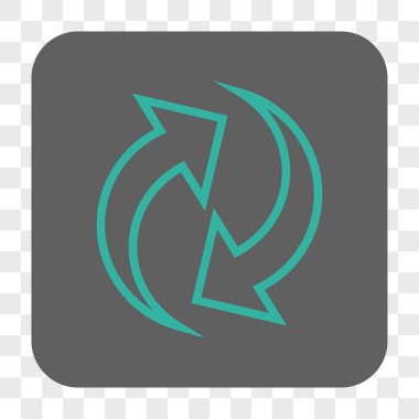 Yenile okları yuvarlak kare düğmesi