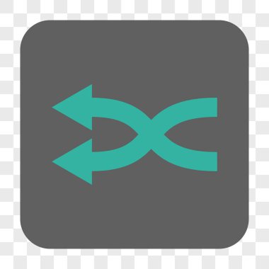 Shuffle oklar sola yuvarlak kare düğme