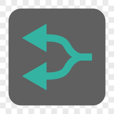 Split oklar sola yuvarlak kare düğme