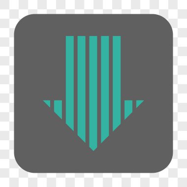 Yuvarlatılmış Kare düğme aşağı çizgili ok