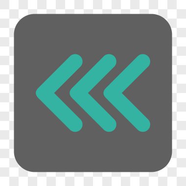 Üçlü ok ucu sol yuvarlak kare düğme