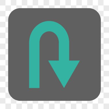 U dönüş yuvarlak kare düğme