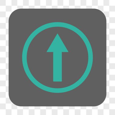 Yukarı yönlü ok yuvarlak kare düğme