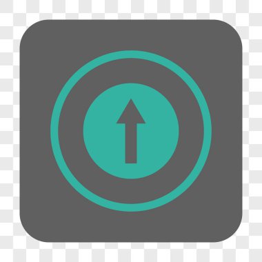 Yukarı yönlü ok yuvarlak kare düğme