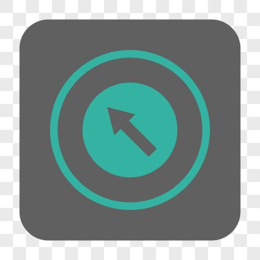 Yuvarlak yukarı-sol ok yuvarlak kare düğme