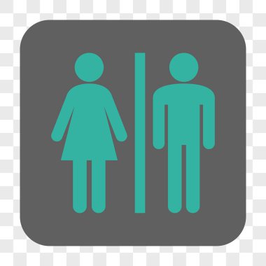 WC kişi yuvarlak kare düğme