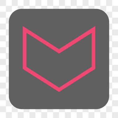 Ok ucu yuvarlatılmış kare düğmesini basılı